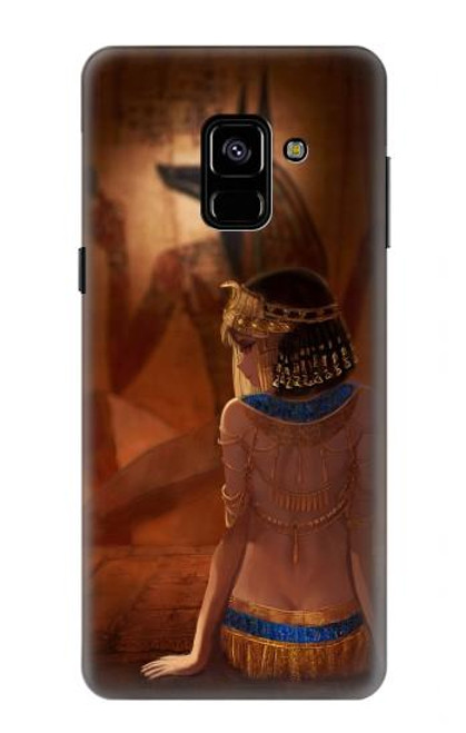 W3919 Egyptian Queen Cleopatra Anubis Hard Case and Leather Flip Case For Samsung Galaxy A8 (2018)