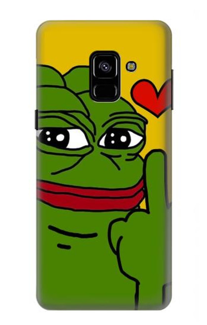 W3945 Pepe Love Middle Finger Hard Case and Leather Flip Case For Samsung Galaxy A8 (2018)