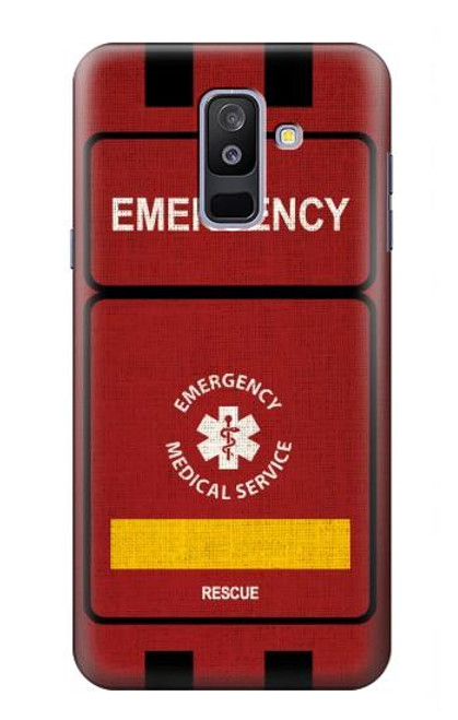 W3957 Emergency Medical Service Hard Case and Leather Flip Case For Samsung Galaxy A6+ (2018), J8 Plus 2018, A6 Plus 2018