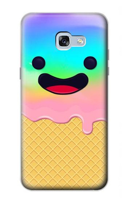 W3939 Ice Cream Cute Smile Hard Case and Leather Flip Case For Samsung Galaxy A5 (2017)