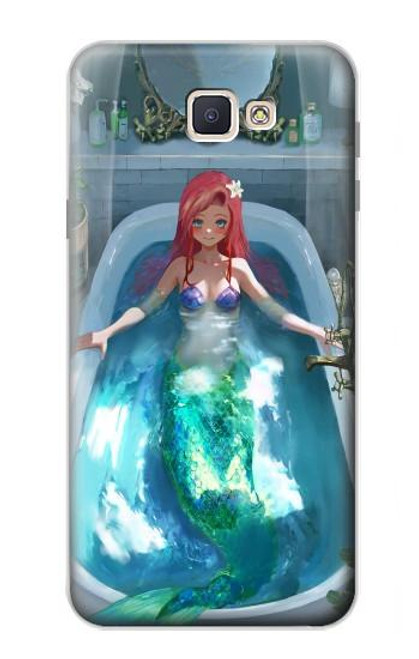 W3911 Cute Little Mermaid Aqua Spa Hard Case and Leather Flip Case For Samsung Galaxy J7 Prime (SM-G610F)