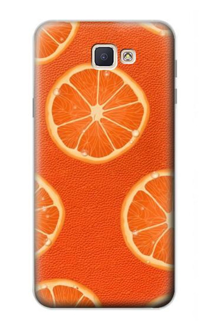 W3946 Seamless Orange Pattern Hard Case and Leather Flip Case For Samsung Galaxy J7 Prime (SM-G610F)