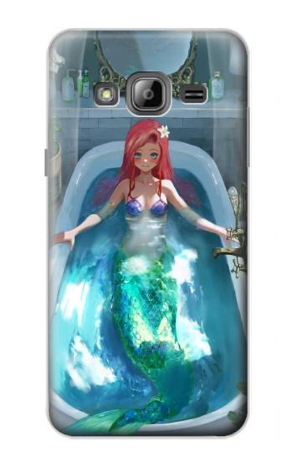 W3911 Cute Little Mermaid Aqua Spa Hard Case and Leather Flip Case For Samsung Galaxy J3 (2016)