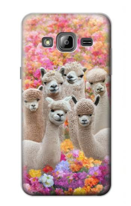 W3916 Alpaca Family Baby Alpaca Hard Case and Leather Flip Case For Samsung Galaxy J3 (2016)