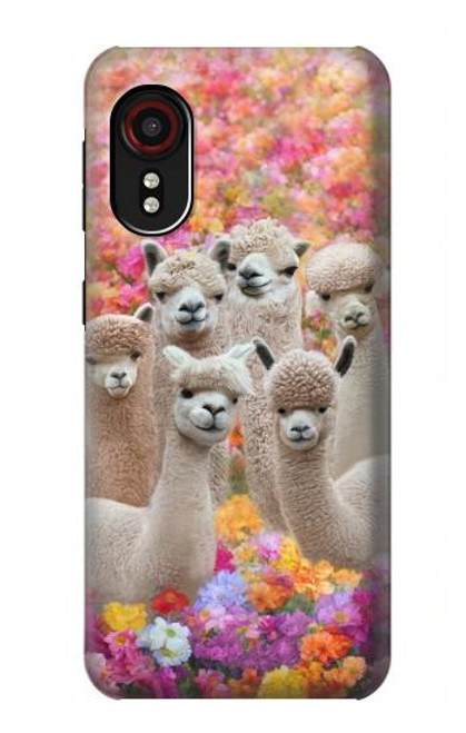 W3916 Alpaca Family Baby Alpaca Hard Case and Leather Flip Case For Samsung Galaxy Xcover 5