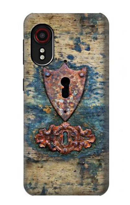 W3955 Vintage Keyhole Weather Door Hard Case and Leather Flip Case For Samsung Galaxy Xcover 5