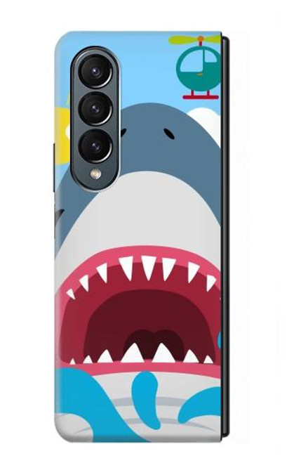 W3947 Shark Helicopter Cartoon Hard Case For Samsung Galaxy Z Fold 4