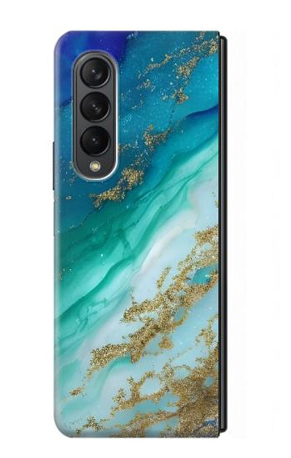 W3920 Abstract Ocean Blue Color Mixed Emerald Hard Case For Samsung Galaxy Z Fold 3 5G