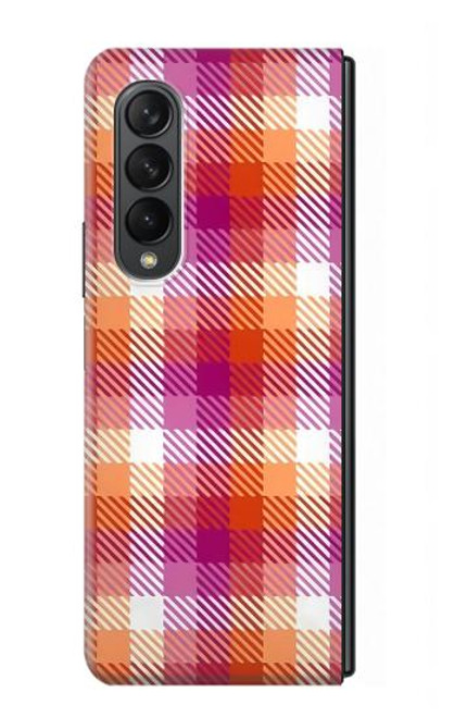 W3941 LGBT Lesbian Pride Flag Plaid Hard Case For Samsung Galaxy Z Fold 3 5G