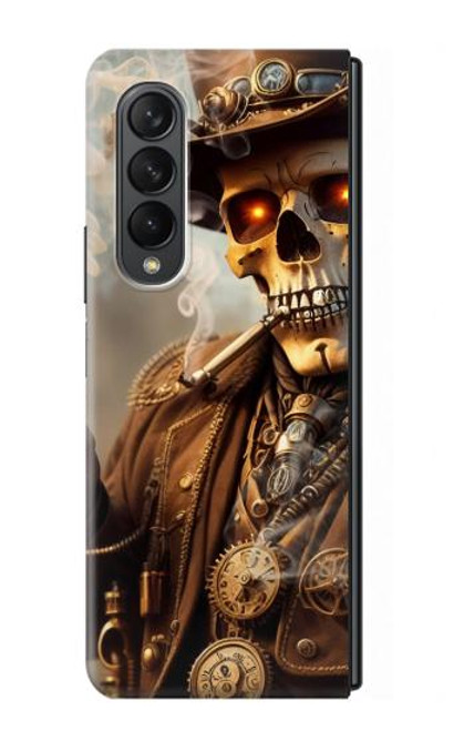 W3949 Steampunk Skull Smoking Hard Case For Samsung Galaxy Z Fold 3 5G