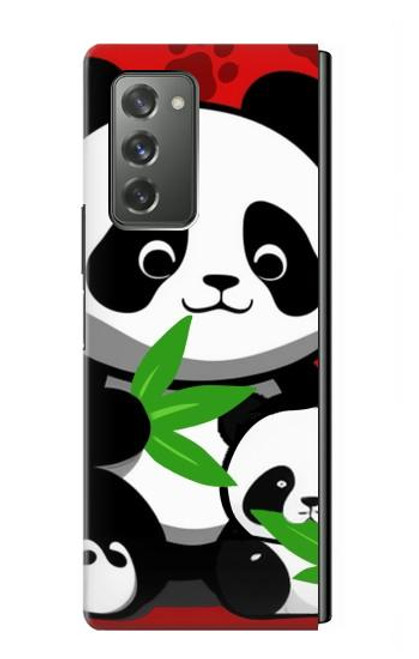 W3929 Cute Panda Eating Bamboo Hard Case For Samsung Galaxy Z Fold2 5G