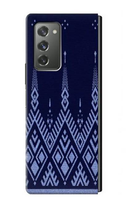 W3950 Textile Thai Blue Pattern Hard Case For Samsung Galaxy Z Fold2 5G