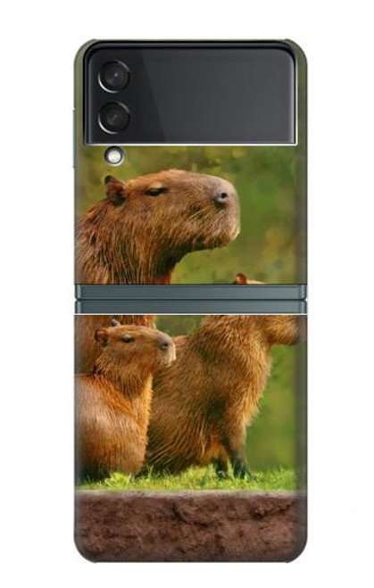 W3917 Capybara Family Giant Guinea Pig Hard Case For Samsung Galaxy Z Flip 3 5G
