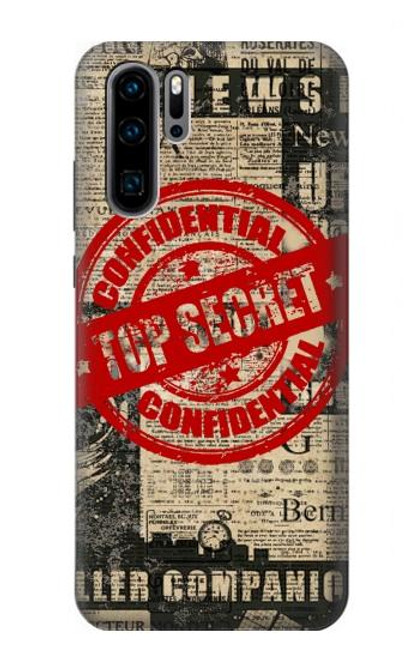 W3937 Text Top Secret Art Vintage Hard Case and Leather Flip Case For Huawei P30 Pro