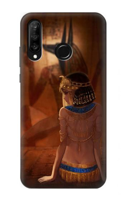 W3919 Egyptian Queen Cleopatra Anubis Hard Case and Leather Flip Case For Huawei P30 lite