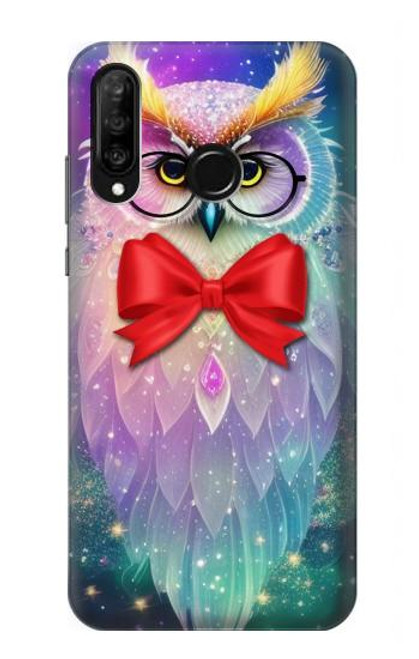 W3934 Fantasy Nerd Owl Hard Case and Leather Flip Case For Huawei P30 lite