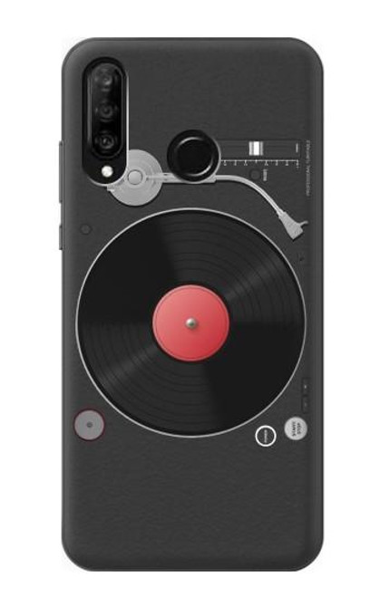 W3952 Turntable Vinyl Record Player Graphic Hard Case and Leather Flip Case For Huawei P30 lite