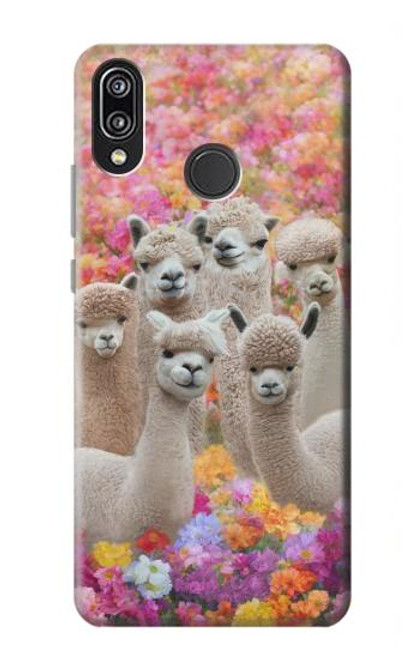 W3916 Alpaca Family Baby Alpaca Hard Case and Leather Flip Case For Huawei P20 Lite