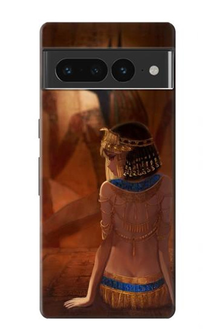 W3919 Egyptian Queen Cleopatra Anubis Hard Case and Leather Flip Case For Google Pixel 7 Pro