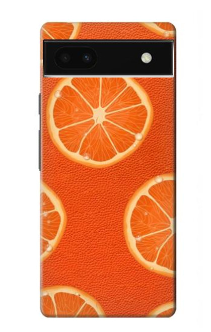 W3946 Seamless Orange Pattern Hard Case and Leather Flip Case For Google Pixel 6a