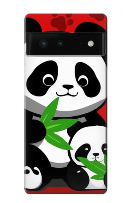 W3929 Cute Panda Eating Bamboo Hard Case and Leather Flip Case For Google Pixel 6