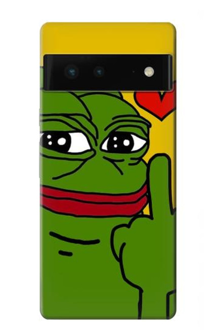 W3945 Pepe Love Middle Finger Hard Case and Leather Flip Case For Google Pixel 6