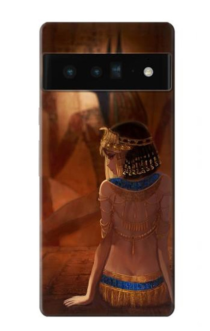 W3919 Egyptian Queen Cleopatra Anubis Hard Case and Leather Flip Case For Google Pixel 6 Pro