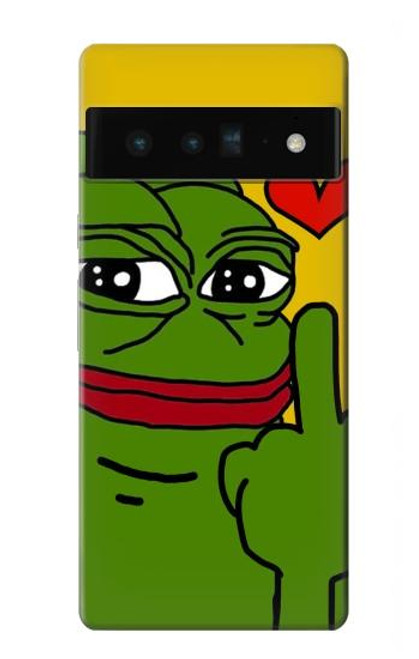 W3945 Pepe Love Middle Finger Hard Case and Leather Flip Case For Google Pixel 6 Pro