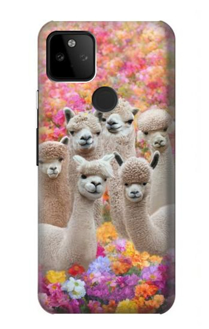 W3916 Alpaca Family Baby Alpaca Hard Case and Leather Flip Case For Google Pixel 5A 5G