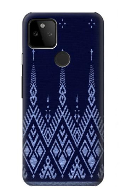 W3950 Textile Thai Blue Pattern Hard Case and Leather Flip Case For Google Pixel 5A 5G