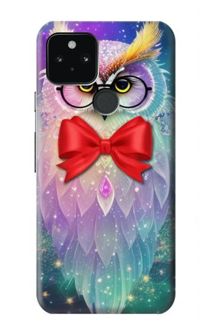 W3934 Fantasy Nerd Owl Hard Case and Leather Flip Case For Google Pixel 5