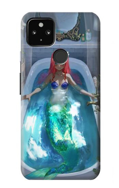 W3912 Cute Little Mermaid Aqua Spa Hard Case and Leather Flip Case For Google Pixel 4a 5G
