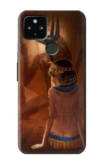 W3919 Egyptian Queen Cleopatra Anubis Hard Case and Leather Flip Case For Google Pixel 4a 5G