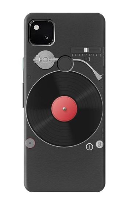 W3952 Turntable Vinyl Record Player Graphic Hard Case and Leather Flip Case For Google Pixel 4a