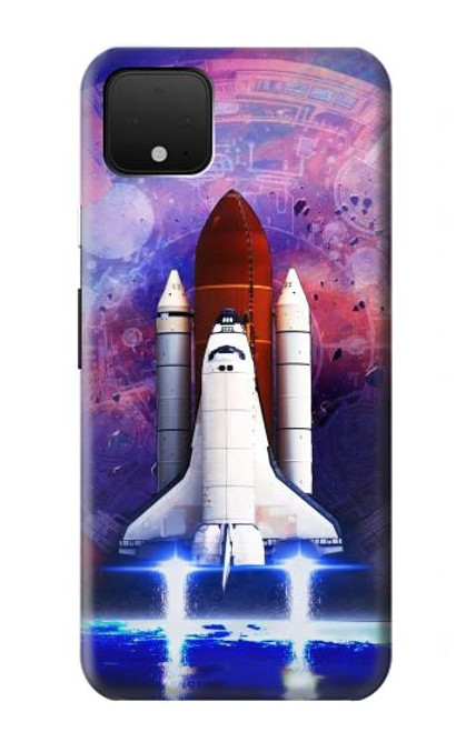 W3913 Colorful Nebula Space Shuttle Hard Case and Leather Flip Case For Google Pixel 4