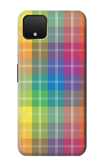 W3942 LGBTQ Rainbow Plaid Tartan Hard Case and Leather Flip Case For Google Pixel 4