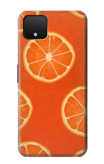 W3946 Seamless Orange Pattern Hard Case and Leather Flip Case For Google Pixel 4