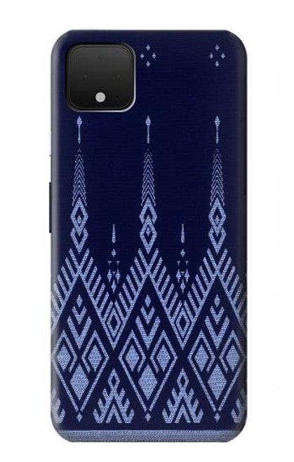 W3950 Textile Thai Blue Pattern Hard Case and Leather Flip Case For Google Pixel 4 XL