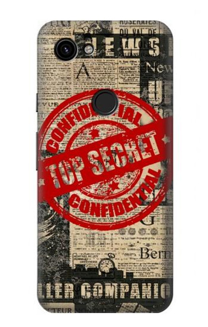 W3937 Text Top Secret Art Vintage Hard Case and Leather Flip Case For Google Pixel 3a