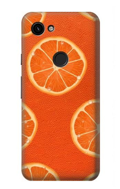 W3946 Seamless Orange Pattern Hard Case and Leather Flip Case For Google Pixel 3a