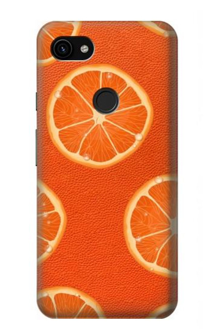 W3946 Seamless Orange Pattern Hard Case and Leather Flip Case For Google Pixel 3a XL