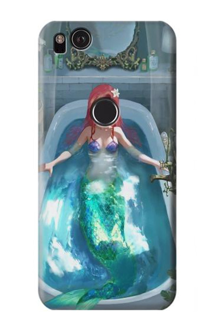 W3911 Cute Little Mermaid Aqua Spa Hard Case and Leather Flip Case For Google Pixel 2