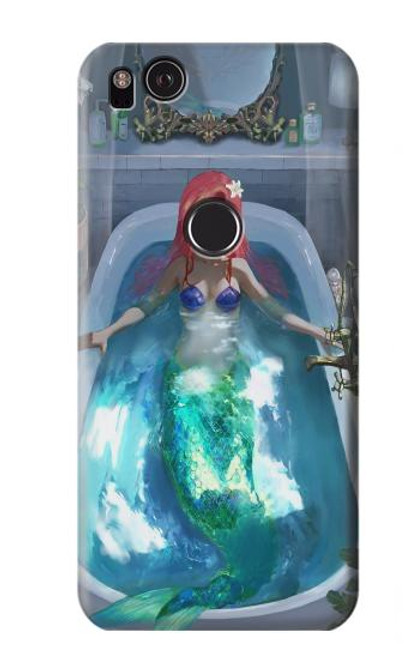 W3912 Cute Little Mermaid Aqua Spa Hard Case and Leather Flip Case For Google Pixel 2