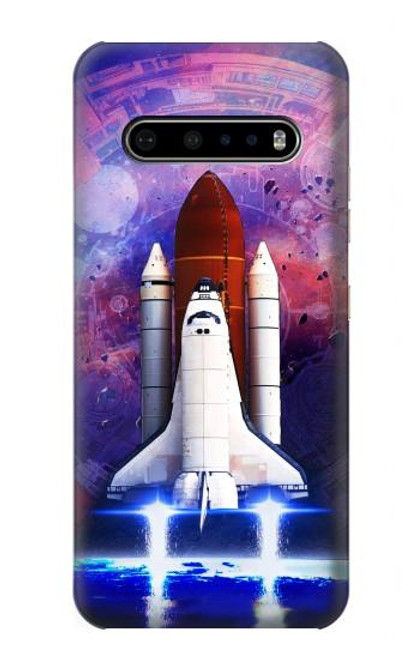 W3913 Colorful Nebula Space Shuttle Hard Case and Leather Flip Case For LG V60 ThinQ 5G