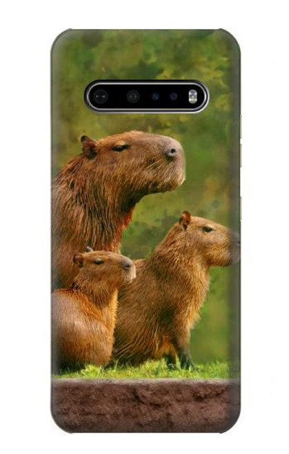 W3917 Capybara Family Giant Guinea Pig Hard Case and Leather Flip Case For LG V60 ThinQ 5G