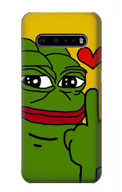 W3945 Pepe Love Middle Finger Hard Case and Leather Flip Case For LG V60 ThinQ 5G