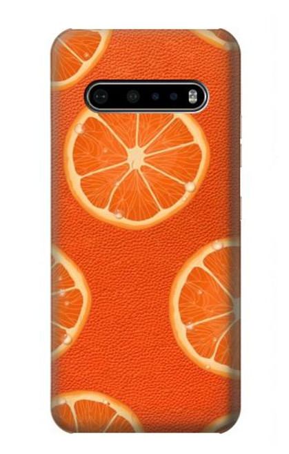 W3946 Seamless Orange Pattern Hard Case and Leather Flip Case For LG V60 ThinQ 5G