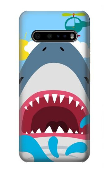 W3947 Shark Helicopter Cartoon Hard Case and Leather Flip Case For LG V60 ThinQ 5G