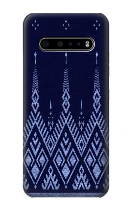 W3950 Textile Thai Blue Pattern Hard Case and Leather Flip Case For LG V60 ThinQ 5G