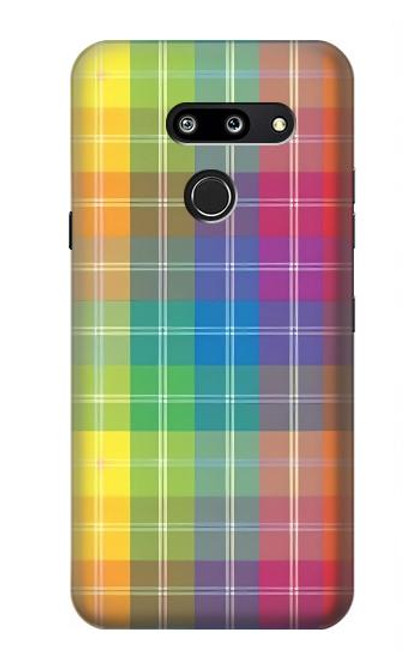 W3942 LGBTQ Rainbow Plaid Tartan Hard Case and Leather Flip Case For LG G8 ThinQ